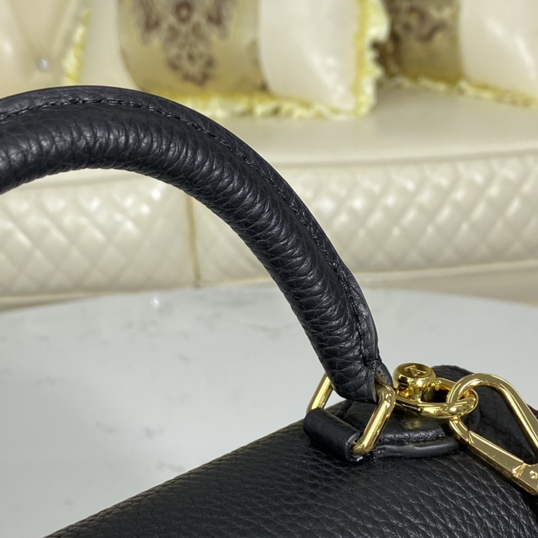 Louis Vuitton TWIST One Handle PM Handbag Taurillon Leather M57097 Black